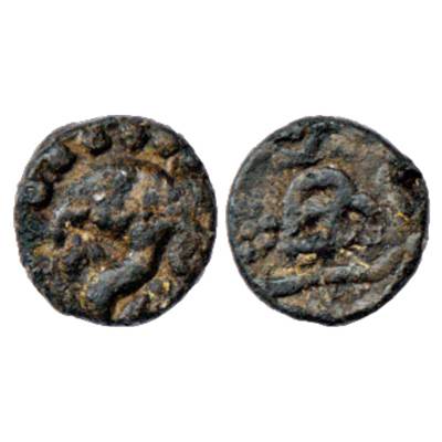 Western Kshatrapas, uninscribed elephant type Lead Coin (300-400 AD), 1.79g. Obv: Traces o