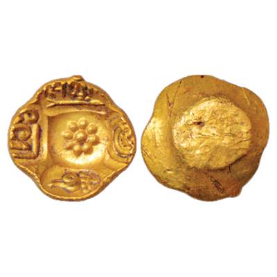 Yadavas of Devagiri, Singhana (1200-1247 AD), Gold punch-marked Asu or 'Padma Tanka', late