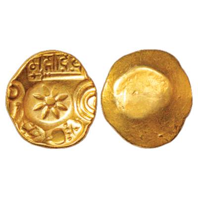 Yadavas of Devagiri, Mahadeva (1261-1270 AD), Gold punch-marked Asu or 'Padma Tanka', MSCI