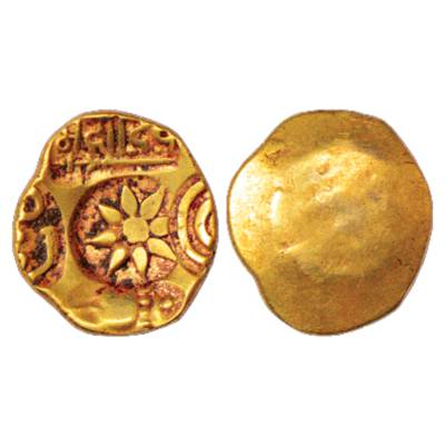 Yadavas of Devagiri, Mahadeva (1261-1270 AD), Gold punch-marked Asu or 'Padma Tanka', simi