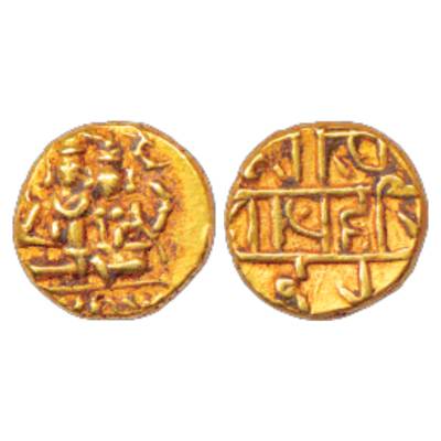 Vijayanagar, Sangama Dynasty, Hari Hara II (1377-1404 AD), Gold ½ Pagoda, MCSI-I 412-414, 
