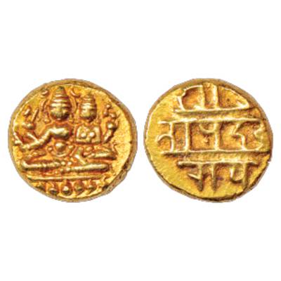 Vijayanagar, Sangama Dynasty, Devaraya I (1406-1422 AD), Gold Pagoda, MCSI-I 450, 3.42g. O
