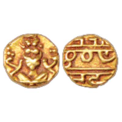 Kingdom of Mysore, Kanthirava Narasa Raya (1638-1662 AD), Gold Fanam, MCSI-I 910-911, 0.37