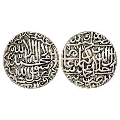 Akbar (1556-1605 AD), Silver Rupee, Dar ul-Khilafat Jaunpur Mint, AH 977, KM 80.10. Very F