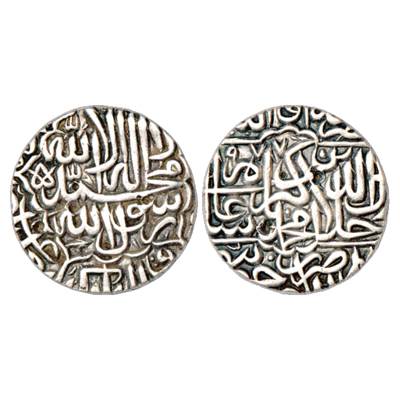 Akbar (1556-1605 AD), Silver Rupee, Dar ul-Khilafat Jaunpur Mint, AH 977, KM 80.10. Very F