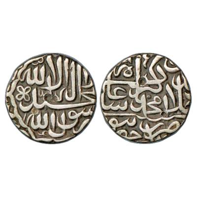 Akbar (1556-1605 AD), Silver Rupee, Dar ul-Khilafat Jaunpur Mint, AH x85, KM 80.10. Very F