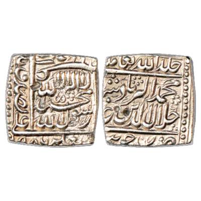 Akbar (1556-1605 AD), Silver Square Rupee, Jaunpur Mint, AH 986, KM 82.3. Very Fine+, Very