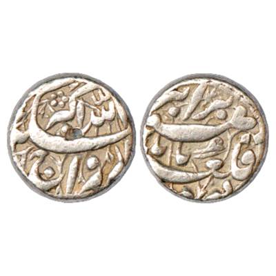 Akbar (1556-1605 AD), Silver Rupee, Qila Bandhu Mint. Obv: Riwaz i-Sikka Allahhu Akbar. Re