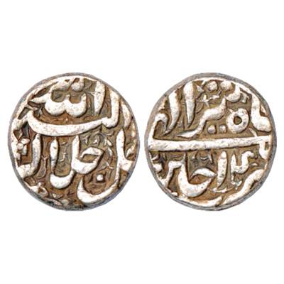 Akbar (1556-1605 AD), Silver Rupee, Ujjain Mint, Tir 46, KM 93.16. Very Fine, Rare.