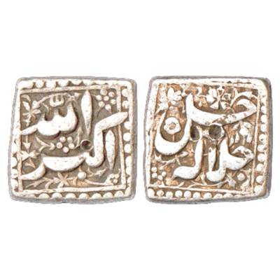 Akbar (1556-1605 AD), Silver Rupee, Mintless and dateless, 11.26g, with Allahu Akbar on ob