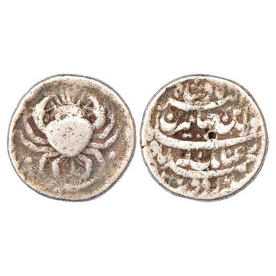 Jahangir (1605-1627 AD), Zodiacal Rupee 'Cancer' sign, Ahmedabad Mint, AH 1027/ RY13, 10.9