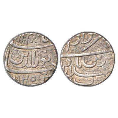Jahangir (1605-1627 AD), Silver Rupee, Ahmadabad Mint, 'Muzaiyan' Couplet, Amardad, AH 102