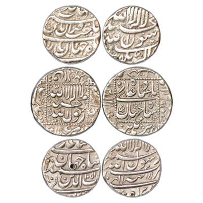 Shah Jahan (1628-1658 AD), Silver Rupee (3), 1 x Akbarnagar Mint, AH 1038, 1 x Burhanpur M
