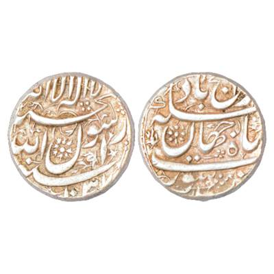 Shah Jahan (1628-1658 AD), Silver Rupee, Surat Mint, AH 1037, word 'Raij' on top of revers