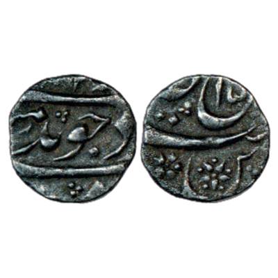 Aurangzeb (1658-1707 AD), Silver 1/16th Rupee, Mint off-flan but stylistically identified 