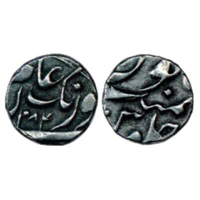 Aurangzeb (1658-1707 AD), Silver 1/16th Rupee, Mint off-flan, AH 1084, 0.71g. Extremely Fi
