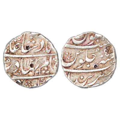 Shah Alam Bahadur (1707-1712 AD), Silver Rupee, Purenda Mint, AH 1123/RY 5, KM 348.31. Shr
