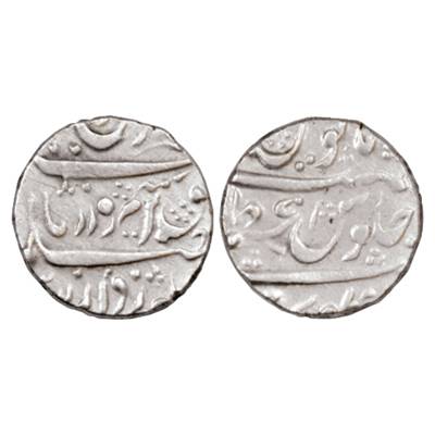 Farrukhsiyar (1713-1719 AD), Silver Rupee, Azamnagar Gokak Mint, RY 6, KM 377.27. Very Fin
