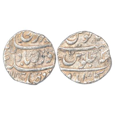 Farrukhsiyar (1713-1719 AD), Silver Rupee, Gulshanabad Mint, AH 1123 (Error date)/RY 3, KM
