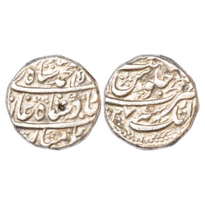 Muhammad Shah (1719-1748 AD), Silver Rupee, Atak Mint, AH 115x/RY 27, KM 436.8. Very Fine+