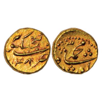 Muhammad Shah (1719-1748 AD), Gold Pagoda, 2.82g, Ganjikot Mint (Fully visible), AH 1148, 