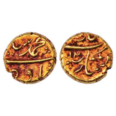 Muhammad Shah (1719-1748 AD), Gold Pagoda, 3.33g, Imtiyazgarh Mint, RY 12, KM E440.1. Abou