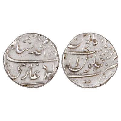 Muhammad Shah (1719-1748 AD), Silver Rupee, Nusratabad Mint, AH 114(5)/RY 14, KM 436.48. V