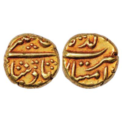 Alamgir II (1754-1759 AD), Gold Pagoda, 3.34g, Imtiyazgarh Mint, KM 468.1. Very Fine+, Ver