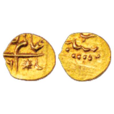 Alamgir II (1754-1759 AD), Gold ½ Fanam, 0.20g, Siddhaut Mint. Very Fine+, Rare.
