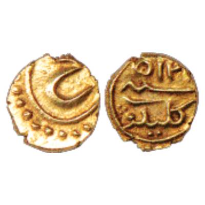 Mysore, Tipu Sultan (1787-1799 AD), Gold Fanam, 0.37g, Kalikut Mint, AM 1215, KM 78. Very 
