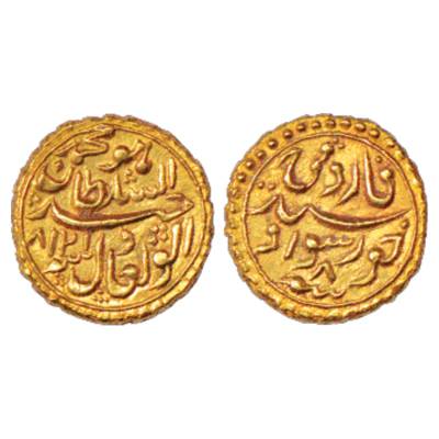 Mysore, Tipu Sultan (1787-1799 AD), Gold (Farooqi), 3.44g, Khurshed Sawad Mint, AM 1218/RY