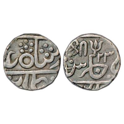 Gwalior, Baija Bai (1827-1833 AD), Silver Rupee, Lashkar Mint, in the name of Shah Alam II