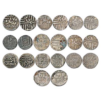 Kutch, Silver Kori (10), 1 x Bharmalji, 1 x Tamachiji, 1 x Pragmalji I, 1 x Deshalji I, 1 