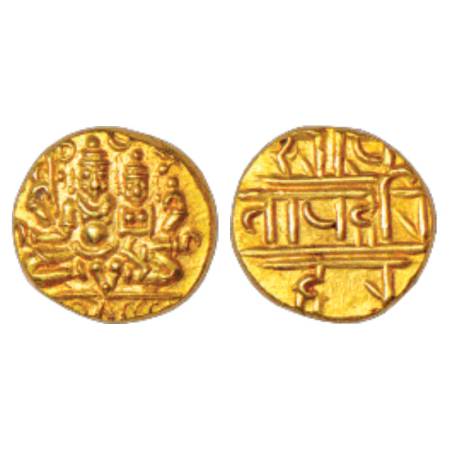 Vijayanagar Empire, Sangama Dynasty, Hari Hara II (1377-1404 AD), Gold ½ Pagoda, 1.73g. Ob