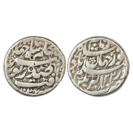 Jahangir with the name of Noor Jahan (1620-1627 AD), Silver Rupee, Akbarnagar Mint, 1037/R