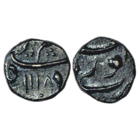 Aurangzeb (1658-1707 AD), Silver 1/16th Rupee, Nisar of Bijapur Mint, AH 1118, 0.73g. Obv: