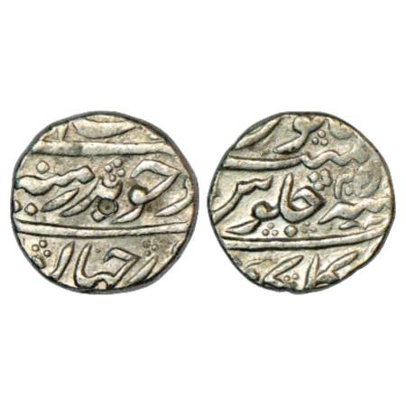 Aurangzeb (1658-1707 AD), Silver 1/2 Rupee, 5.62g, Golkunda Mint, RY 25, KM 294.3, Very Fi