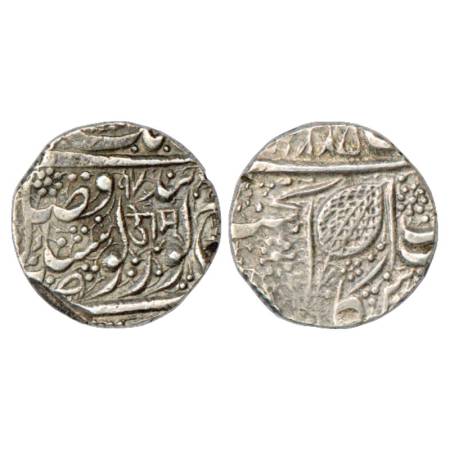 Sikh Empire, Silver Rupee, Amritsar Mint, 'Nanak Shahi' Couplet, VS 1885/97. "OM" inscribe