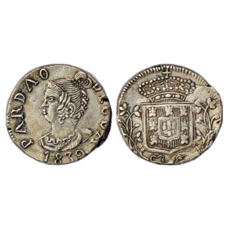 Portuguese India, Goa, D. Maria II (1834-1853 AD), Silver Pardao, AD 1839, 5.54g. Obv: Por