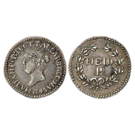 Portuguese India, Goa, D. Maria II (1834-1853 AD), Silver ½ Pardao (150 Reis), AD 1846, 2.