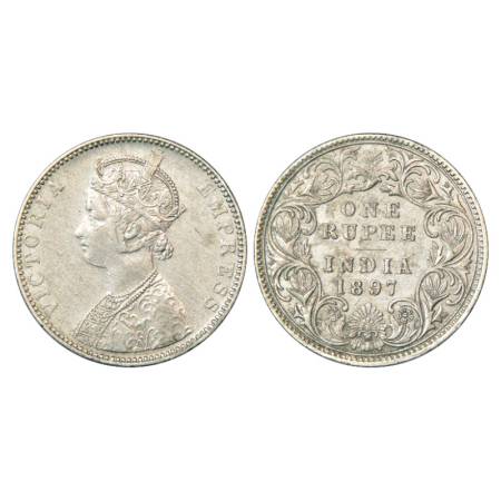Victoria Empress, Silver Rupee, 1897, Calcutta Mint, C2/I/'B' incused, PR 183. Very Fine, 