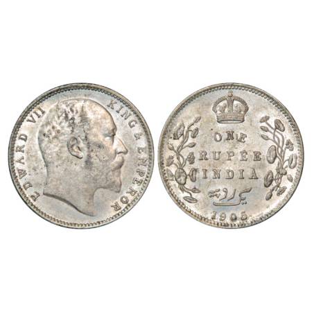 Edward VII, Silver Rupee, 1905, Bombay Mint, 'B' incused, PR 201. Extremely Fine, Scarce.