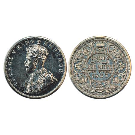 George V, Silver Pattern / Proof Mule Rupee, 11.67g, 30.59 mm, milled edge, 1937, Calcutta