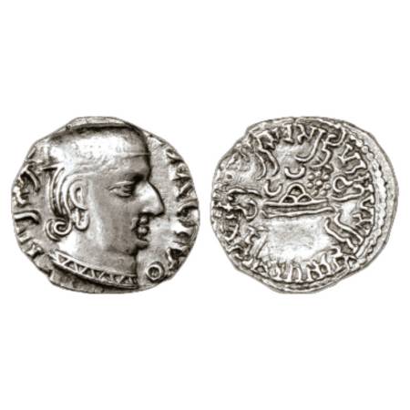 Western Kshatrapas, Kardamaka dynasty, Rudrasena I as Mahakshatrapa (199-222AD), Silver Dr