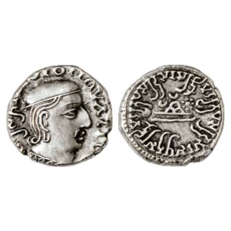 Western Kshatrapas, Kardamaka dynasty, Rudrasena I as Mahakshatrapa (199-222 AD), Silver D