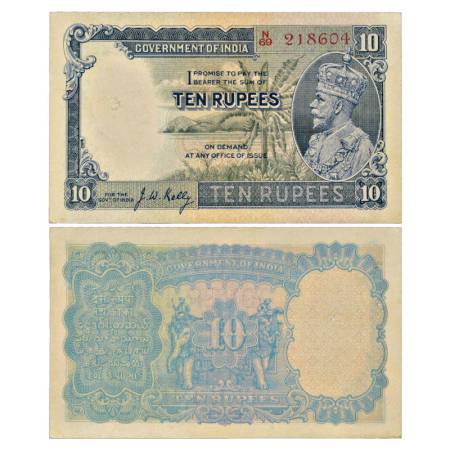 British India, George V, 10 Rupees, ND (1935), signed by J. W. Kelly, Serial No.: N69 2186