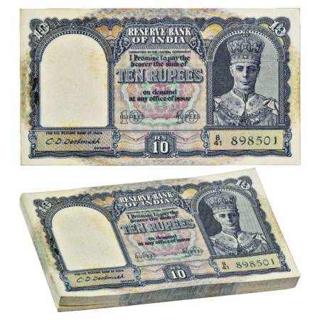 British India, George VI, 10 Rupees, ND (1944), full packet of 100 Notes, signed by C. D. 