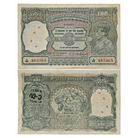 British India, George VI, 100 Rupees, ND (1938), Bombay Circle, signed by C. D. Deshmukh, 