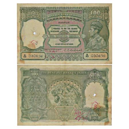 British India, George VI, 100 Rupees, ND (1938), Kanpur Circle, signed by C. D. Deshmukh, 