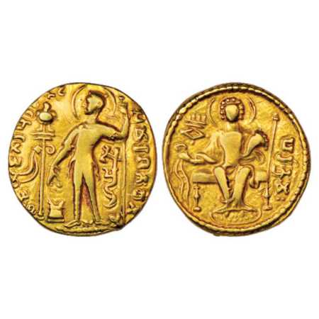 Gupta Empire, Samudra Gupta (350-375 AD), Gold Dinar, 'Standard' type, Altekar Class I, va